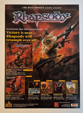RHAPSODY "Dawn of Victory" Italian Power Metal ~ Impressão de revista/anúncio promocional 2000 comprar usado RHAPSODY "Dawn of Victory" Italian Power Metal ~ Impressão de revista/anúncio promocional 2000 comprar usado  Enviando para Brazil