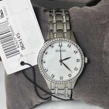 Relógio feminino Bulova cristal 32 mm aço inoxidável - 96X145 MSRP: US$ 450 comprar usado  Enviando para Brazil
