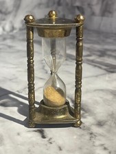 Vintage brass hourglass for sale  IPSWICH