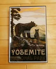 Usado, Parque Nacional de Yosemite emoldurado mãe bebê urso arte natureza impressão lanquis 18 X 12 comprar usado  Enviando para Brazil