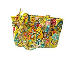 Bolsa tote Vera Bradley provençal com zíper acolchoada amarela floral 12”x8” comprar usado  Enviando para Brazil