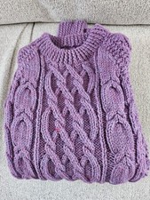 hand knitted aran jumper for sale  DUMFRIES