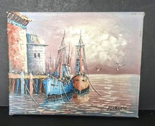 Oil canvas harbour for sale  KEIGHLEY