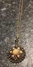 Colar tcheco opala/arlequim espelho tom dourado (LINDO) comprar usado  Enviando para Brazil