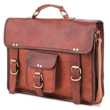 Bolsa tiracolo masculina couro genuíno para laptop maleta empresarial marrom vintage, usado comprar usado  Enviando para Brazil