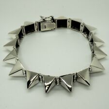 Pulseira Spike Punk .925 Prata Egito Pirâmide Motociclista, Gótico Goth Rock Retrô Cyber comprar usado  Enviando para Brazil