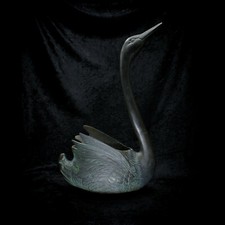 Casa de cisne vintage bronze aparência, plantador de jardim com pátina verde azul-petróleo +++ comprar usado  Enviando para Brazil