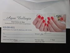 Gift certificate aqua for sale  Abington