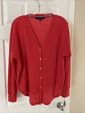 Blusa Tommy Hilfiger Feminina Linda Vermelha Top Botão Tamanho M Linda comprar usado  Enviando para Brazil