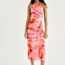 Usado, Vestido Zara Tul Halter Tie Dye Midi Rosa Talla M Sin Mangas Espalda Abierta Acanalada Y2K segunda mano  Embacar hacia Argentina