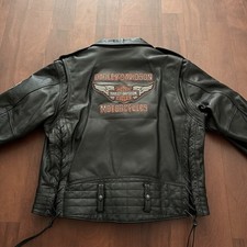 Jaqueta de couro Harley Davidson X-LARGE cadarços laterais policiais e asas 97695-06VM comprar usado  Enviando para Brazil
