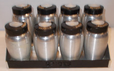 Juego de 8 tarros organizador de almacenamiento de cocina vintage de aluminio para especias Kromex de los años 50 segunda mano  Embacar hacia Mexico