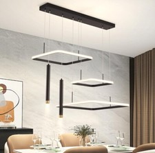 Candelabro LED moderno, 33,46" regulável 3 anéis retângulos sala de jantar luminária Fixtu, usado comprar usado  Enviando para Brazil
