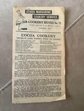 Stork margarine cookery for sale  ASHFORD
