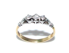 Mujer 18ct Amarillo Oro Y Platino Diamante Trilogy Anillo Talla M De Ru comprar usado  Enviando para Brazil
