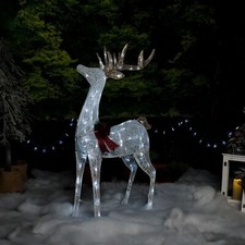 Alpine Corporation 50" H Malha Decoração de Gramado de Rena de Férias com Branco Legal... comprar usado  Enviando para Brazil