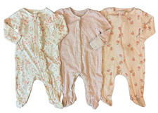 Usado, Macacão Baby Sleepers Menina 0-3 Meses Sleep N Play Roupas Zíper Footies Algodão comprar usado  Enviando para Brazil