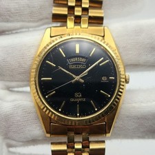Seiko SQ President relógio de quartzo masculino vintage tom dourado dia/data 5Y23-8A69 comprar usado  Enviando para Brazil