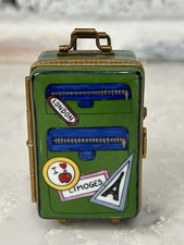 Bagagem de viagem vintage Limoges caixa de bugigangas verde Rochard lembrança Paris comprar usado  Enviando para Brazil