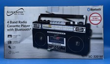 Rádio cassete SUPERSONIC SC-3201BT-BK retrô 4 bandas (preto) com Bluetooth caixa aberta comprar usado  Enviando para Brazil