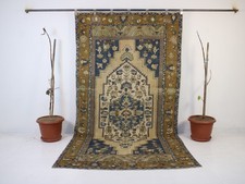 Tapete de área vintage feito à mão bege azul medalhão tradicional Oushak 5x9 pés comprar usado Tapete de área vintage feito à mão bege azul medalhão tradicional Oushak 5x9 pés comprar usado  Enviando para Brazil