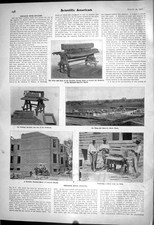 Antiga máquina de construção de casa de concreto blocos planta 1903 Scientific Amer 20th comprar usado  Enviando para Brazil