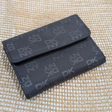 Porta-cartão carteira preta DKNY, impressão de logotipo, fechamento de pressão  comprar usado  Enviando para Brazil