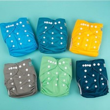 Pacote com 6 fraldas de pano ALVABABY com 6 inserções tamanho único ajustável lavável comprar usado  Enviando para Brazil