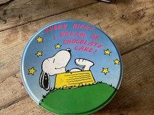 Vintage snoopy tin for sale  LEATHERHEAD