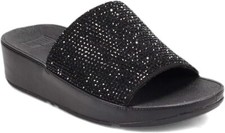 Sandália FitFlop Feminina Cunha PRETA Strass GINNY GLITZ Piscina Slide Nova com Etiqueta comprar usado  Enviando para Brazil