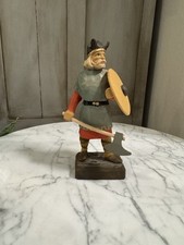 Machado e escudo viking vintage Henning Noruega madeira esculpida à mão comprar usado  Enviando para Brazil