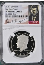 Meio dólar 2025 S Kennedy PRATA 50C NGC PF70 FDOI edição do primeiro dia - PRÉ-VENDA comprar usado  Enviando para Brazil