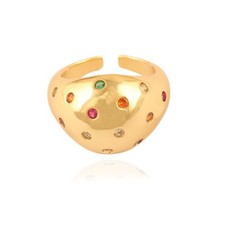 Mini anel de casamento de pedra preciosa de zircão folheado a ouro 18k vintage ajustável pavê comprar usado  Enviando para Brazil
