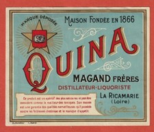 ETIQUETTE - QUINA - MAGAND FRERES - DISTILLATEUR-LIQUORISTE -LA RICAMARIE- LOIRE comprar usado  Enviando para Brazil