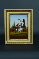 Bel E Antico Quadro Restaurazione Set Sotto Vetro Scena Romantico Paesaggio, usado comprar usado  Enviando para Brazil
