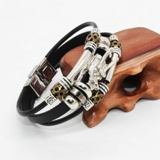 Bracciale nero pelle usato  Italia