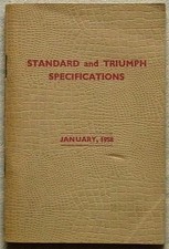 Standard triumph specification for sale  LEICESTER