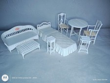 Barbie Deluxe Victorian Dream House móveis de vime branco boneca tamanho, usado comprar usado  Enviando para Brazil