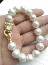 Linda Pulseira de Pérolas Barrocas Brancas Genuínas AAA+ 11-12mm Mar do Sul 8 Polegadas comprar usado  Enviando para Brazil
