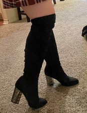 Botas femininas Carlos Santana coxa alta moda quântica com saltos metálicos 9,5 comprar usado  Enviando para Brazil