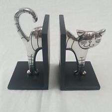 Cat bookends silver for sale  HOCKLEY
