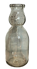 Garrafa de vidro transparente vintage Hydrox leite quarto em relevo chicote fazenda comprar usado  Enviando para Brazil