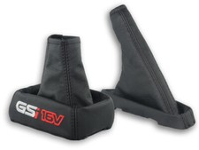 FÜR OPEL ASTRA F SCHALTMANSCHETTE HANBREMSSACK LEDER + STICKEREI GSi 16V SCHWARZ na sprzedaż  PL
