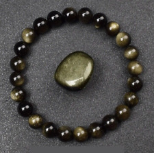 Bracelet perles obsidienne d'occasion  Bordeaux-