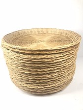 Suporte para prato de papel Lote De 12 Vintage Vime Natural Tecido Marrom 9.5" comprar usado  Enviando para Brazil