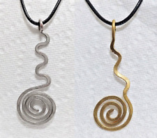 COLAR PINGENTE ESPIRAL ONDULADO FEITO À MÃO ZEN SQUIGGLE MODERNO BOHO PRESENTE MINIMALISTA, usado comprar usado  Enviando para Brazil