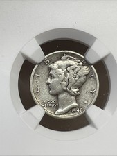 1942/1 "P" moeda de dez centavos de prata mercúrio 10c NGC VF25 muito boa *DATA CHAVE* recém-classificada!, usado comprar usado  Enviando para Brazil