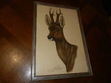 Fusain aquarelle chevreuil d'occasion  Lezoux