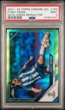 2021 Topps Chrome UEFA Champions League 163 Fabio Vieira Neon Green Refractor, usado comprar usado  Enviando para Brazil