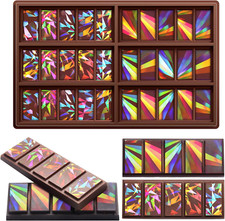 Moldes holográficos de chocolate resina silicone barra de chocolate moldes grossos profundos para Re comprar usado  Enviando para Brazil